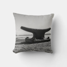 Coussin thème marin, noir et blanc