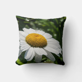 Coussin une marguerite, goutte d'eau, font vert kudde