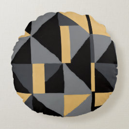 Coussins rond Géométrie Moderne Artisanal Rund Kudde