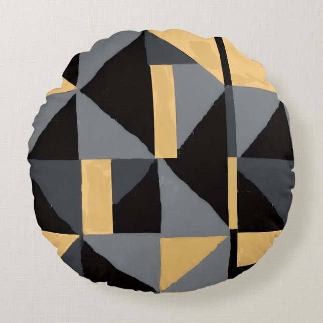 Coussins rond Géométrie Moderne Artisanal Rund Kudde (Framsidan)