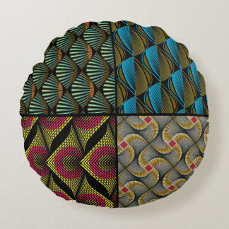 Coussins rond Wax Africain Rund Kudde