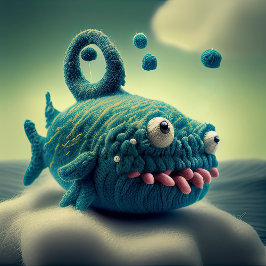 Coussins rond Wool Monster Rund Kudde