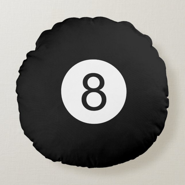 Coussins Ronds Boule de Billard #8 Rund Kudde (Framsidan)