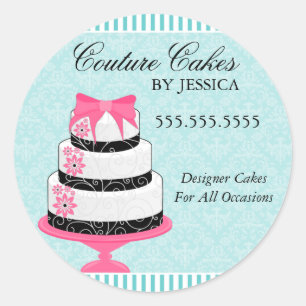 Couture Cakes Aqua Bakery Stickers Runt Klistermärke