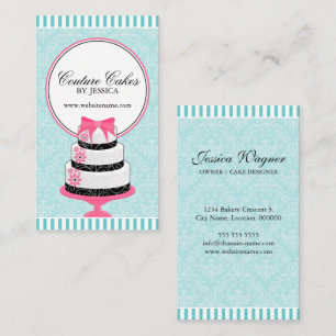 Couture Cakes Bakery Aqua Visitkort