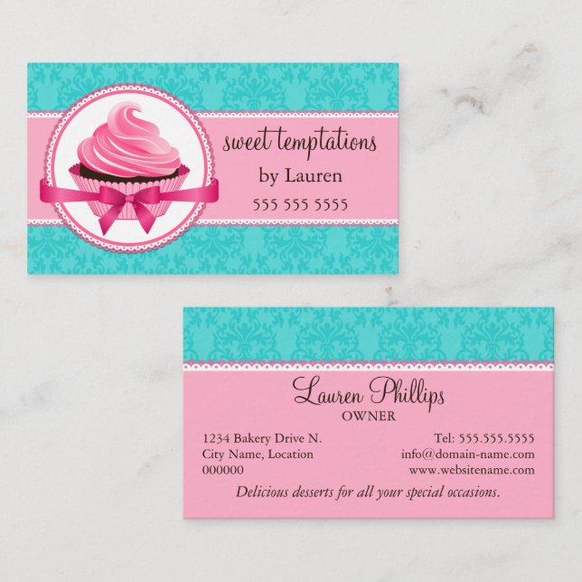 Couture Cupcake Bakery Visitkort (Fram/baksida)