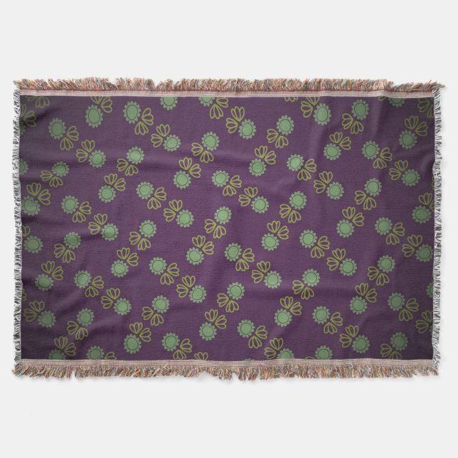 Couverture à franges avec fleur sur pourpre filt (Framsidan)