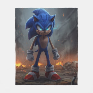 Couverture de lit Sonic Méchant – Design Sombre Fleecefilt