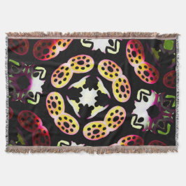 Couverture Jimette Design a franges de rose orange Mysfilt