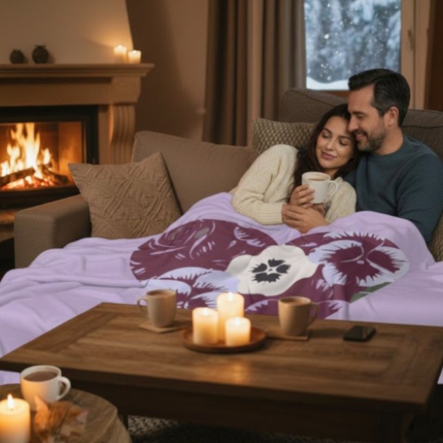 Couverture Polaire Douceur "Cœur de Violettes"  Fleecefilt (Skapare uppladdad)