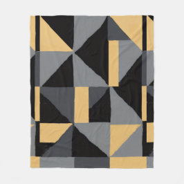 Couverture Polaire Géométrie Noir, gris et or Fleecefilt
