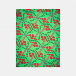 Couverture polaire Jimette Design de vert et rouge Fleecefilt