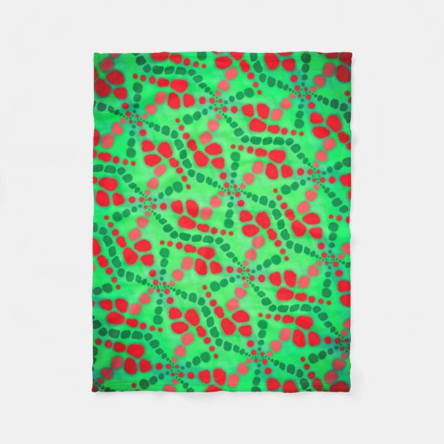 Couverture polaire Jimette Design de vert et rouge Fleecefilt (Framsidan)