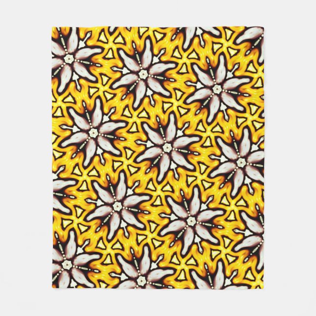 Couverture polaire Jimette Design jaune blanc noir Fleecefilt (Framsidan)