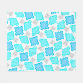 Couverture polaire Jimette Design turquoise blanc Fleecefilt
