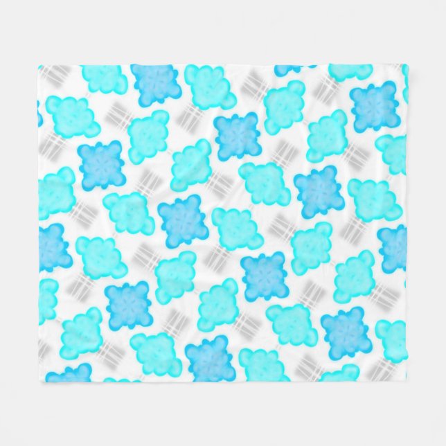 Couverture polaire Jimette Design turquoise blanc Fleecefilt (Framsidan (Horisontell))