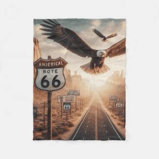 Couverture route 66 fleecefilt