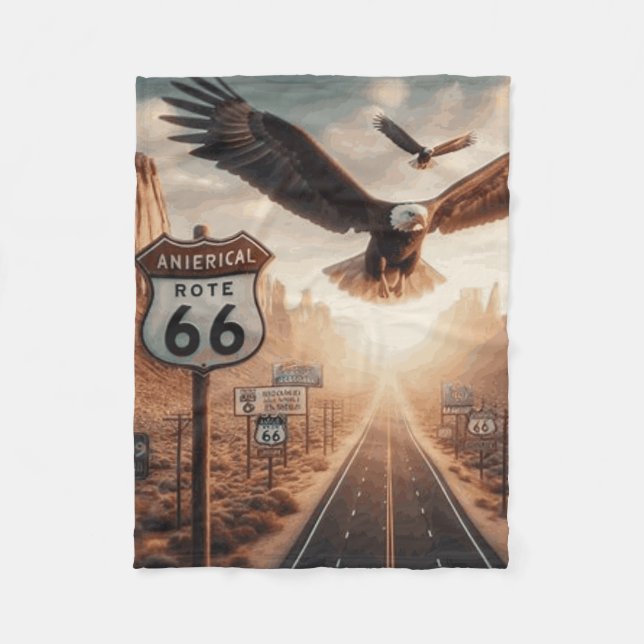 Couverture route 66 fleecefilt (Framsidan)