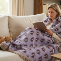 Couverture Tissée bouquet de Violettes