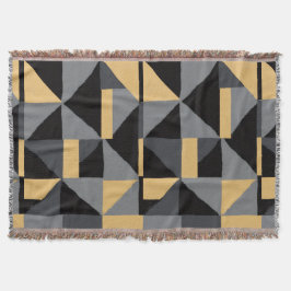 Couverture Tissée Géométrie Noir, gris et or Filt