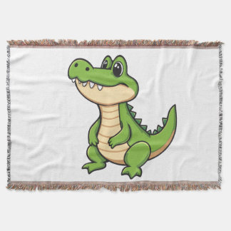 Couverture Tissée Petit Crocodile Kawaii Filt