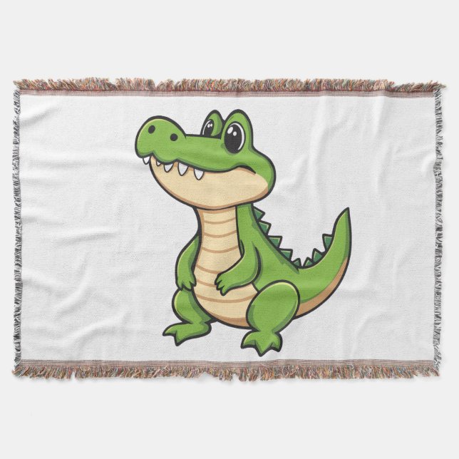 Couverture Tissée Petit Crocodile Kawaii Filt (Framsidan)