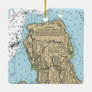 Cove Nacke New York Nautical Chart jul Julgransprydnad Keramik