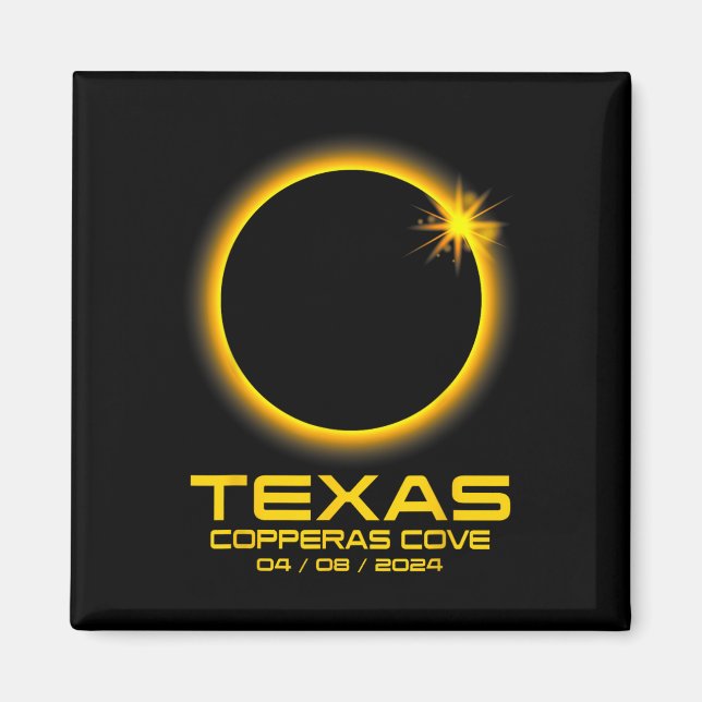 Cove Texas Tx Total Solar Eclipse 2024 Magnet (Framsidan)