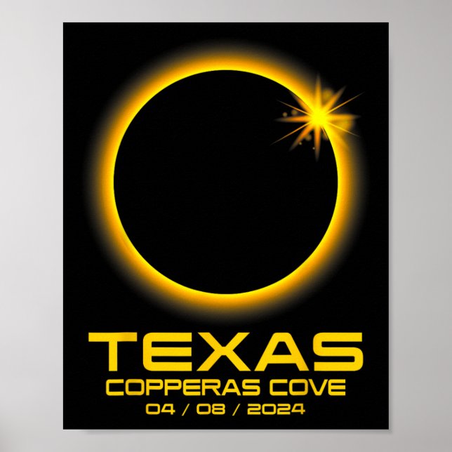 Cove Texas Tx Total Solar Eclipse 2024 Poster (Framsidan)