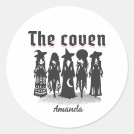 coven bachelorette party witchy runt klistermärke
