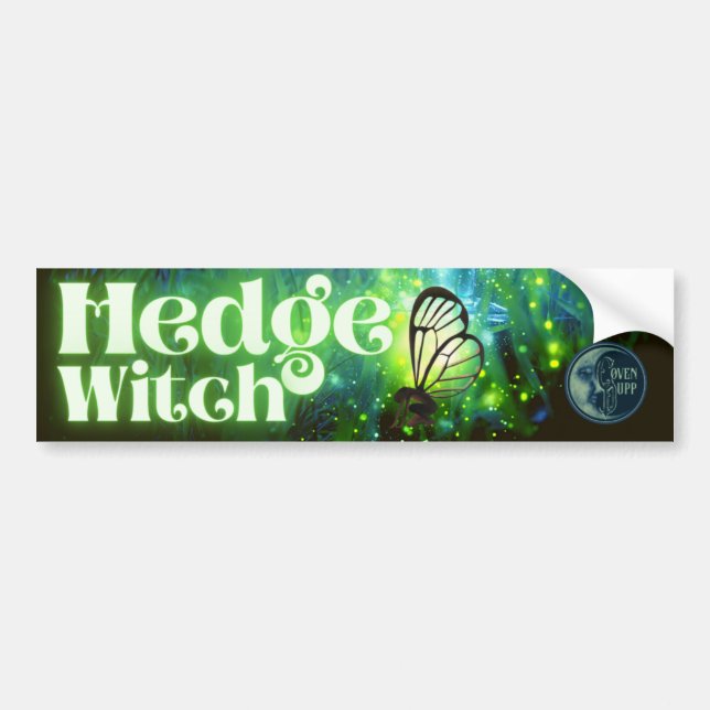 Coven Dupp Hedge Witch Bumper Sticker Bildekal (Framsidan)
