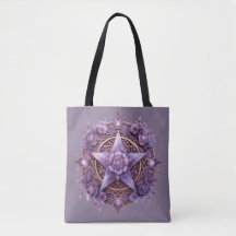 Coven Essentials Tote Bag - Lila Pentacle Design