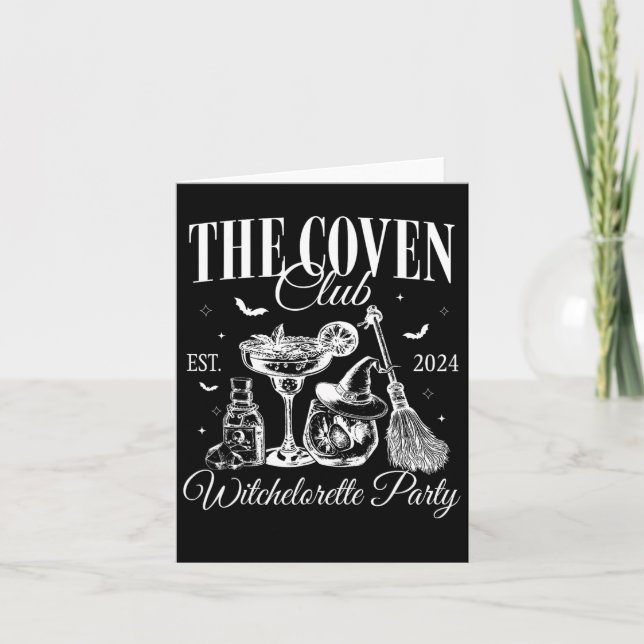 Coven Klubb Witch Bychelorette Gothic Halloween Kort (Framsida)