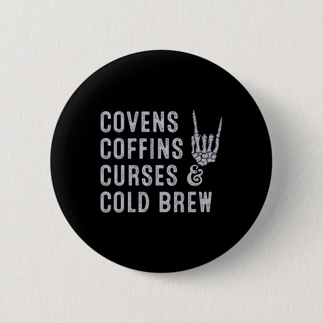 Covens Coffins Curses Kall Brew Fall Halloween Spo Knapp (Framsida)