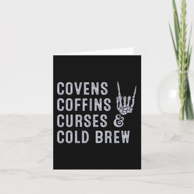 Covens Coffins Curses Kall Brew Fall Halloween Spo Kort (Framsida)