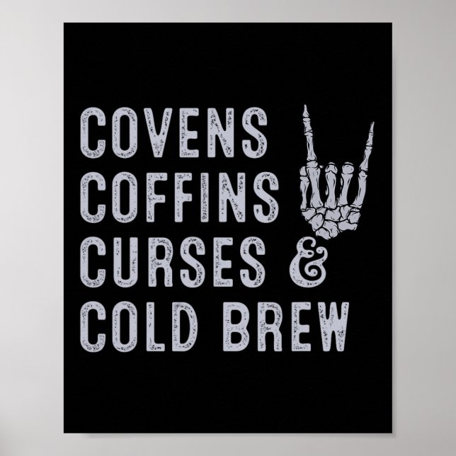 Covens Coffins Curses Kall Brew Fall Halloween Spo Poster (Framsidan)