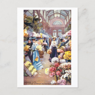Covent Garden Flower Market London Vintage Vykort