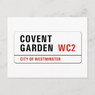 Covent Garden, London Street Sign Vykort