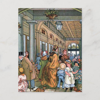 "Covent Garden, London" Vintage Illustration Vykort