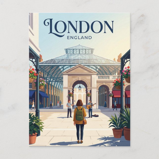 Covent Garden Piazza Storbritannien Vykort (Framsida)