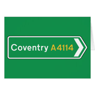 Coventry UK vägmärke Hälsningskort