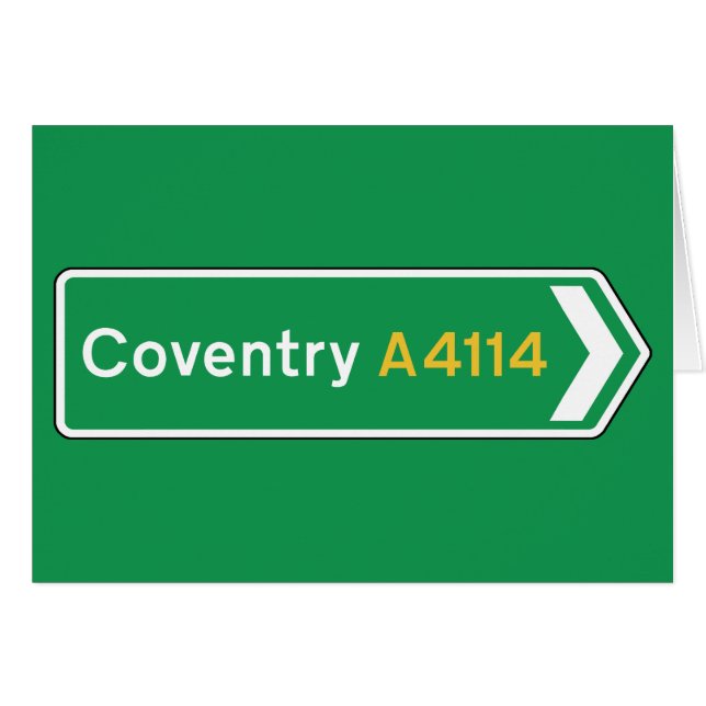 Coventry UK vägmärke Hälsningskort (Framsidan Horizontal)