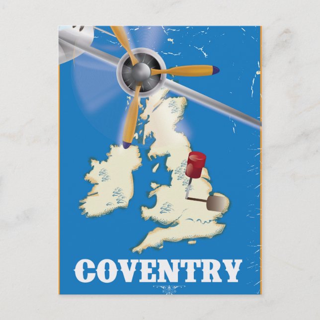 Coventry vintage resemål vykort (Framsida)