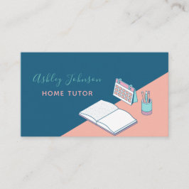 Cover Teacher Private Home Tutor Två Färg Elegant Visitkort