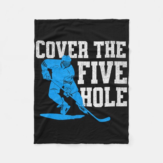 Cover The Five Hole Funny Hockey Goalie  Fleecefilt (Framsidan)