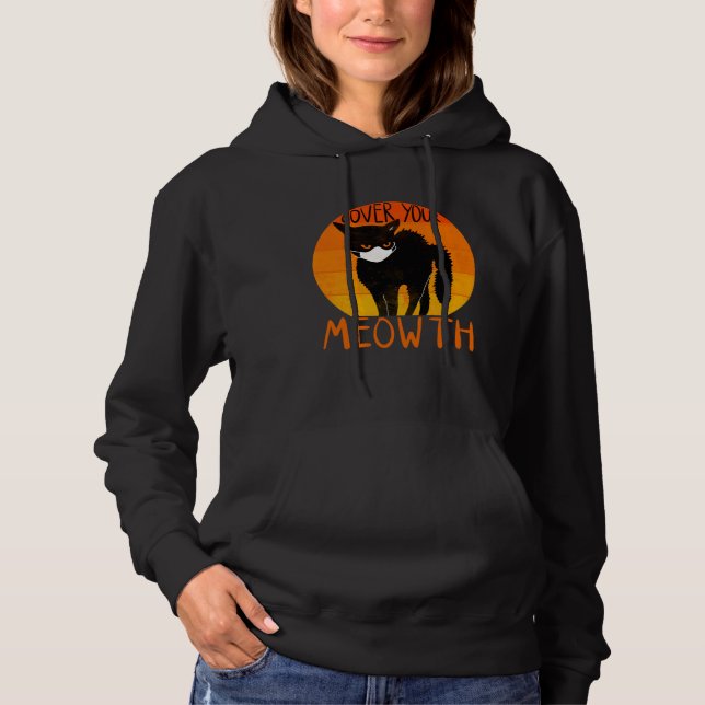 Cover your Meowth  Halloween Black Cat Face Mask T Shirt (Framsida)