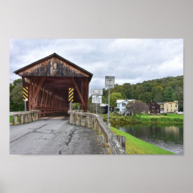Covered Bridge, Downsville, New York Poster (Framsidan)