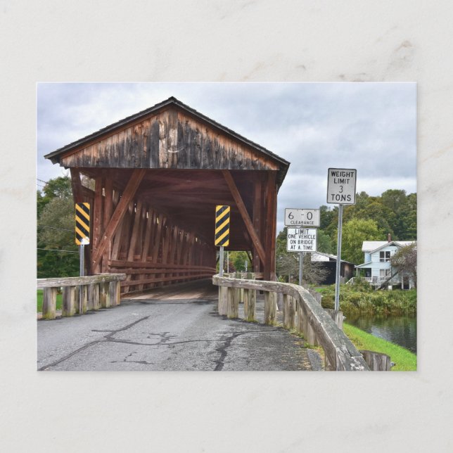 Covered Bridge, Downsville, New York Vykort (Framsida)