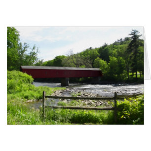 Covered Bridge Väster Cornwall, CT Hälsningskort