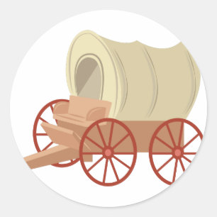Covered Wagon Runt Klistermärke